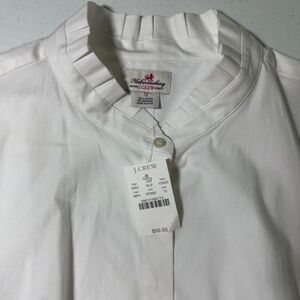 NWTags - J Crew Haberdashery White Short Sleeved Dress Blouse - Size 12